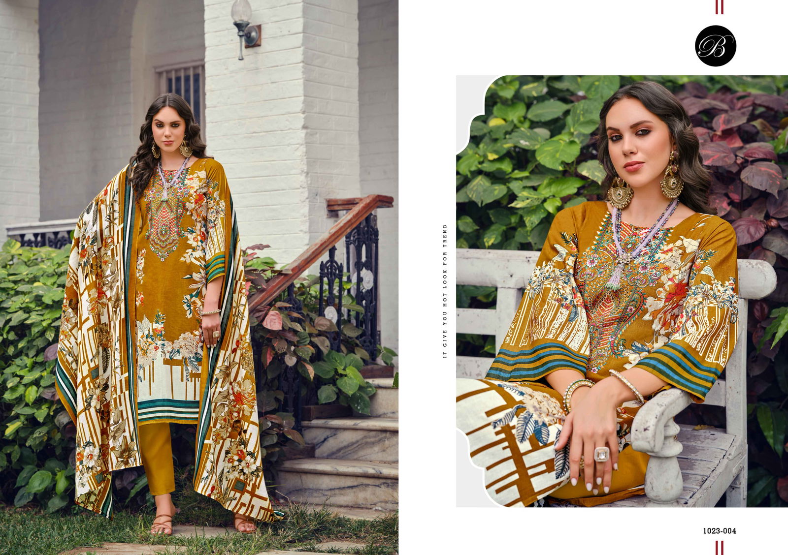 Riwayat vol 10 by Belliza Viscose Rayon Digital Printed Dress Material
